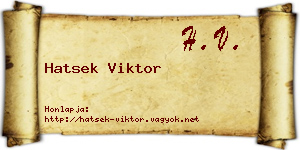 Hatsek Viktor névjegykártya